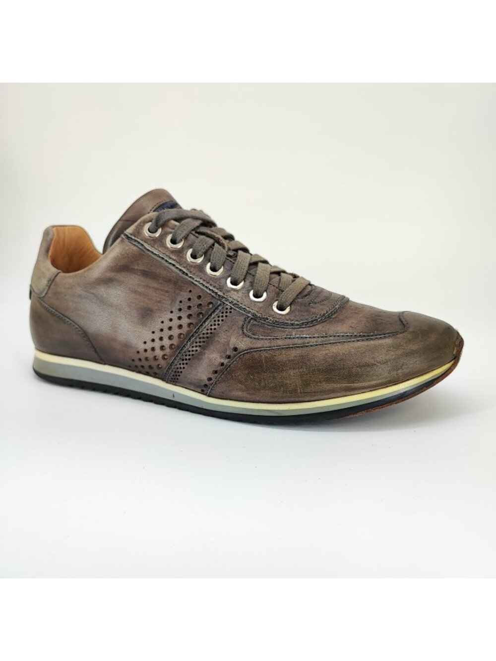 Magnanni Cristian Men's Size 8.5 M US Leather Sneakers Brown Shoes 15745